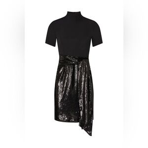 EUC Toccin (NY)- Black Sequin Short Sleeve Dress. Size 0